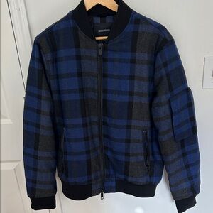 Antony morato Men's Plaid Bomber Jacket in Blue and Black